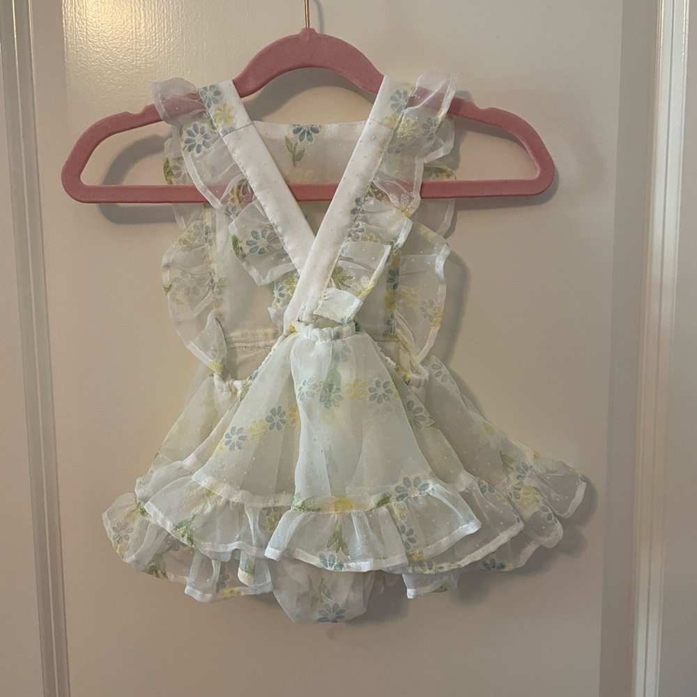 Vintage fabric numikids 6-12 month floral pinafore dress. - Picture 1 of 3